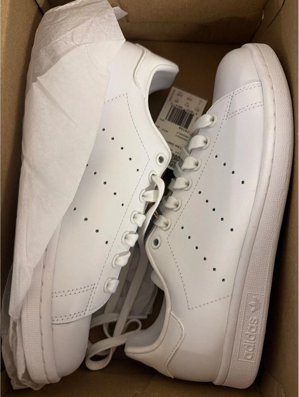 Adidas Stan Smith Mens Size 7 Triple White Leather Shoes S75104 New